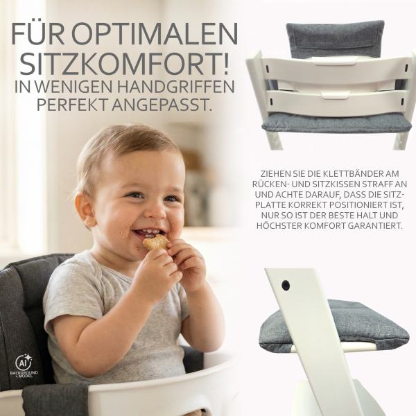 BAMBINIWELT Ersatzbezug für Stokke Tripp Trapp, MELIERT ORG.